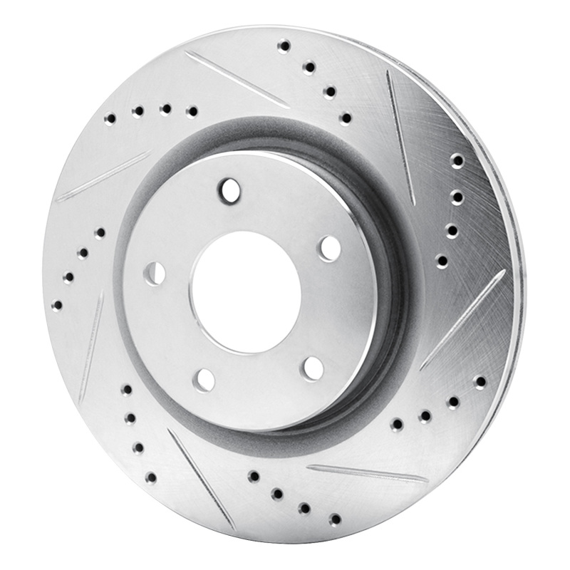Nissan Altima Brake Rotor (1) - Front Right - R1 Concepts - Drilled & Slotted - Silver - `07-`13